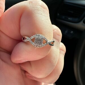 Silver and Diamond Promise Ring